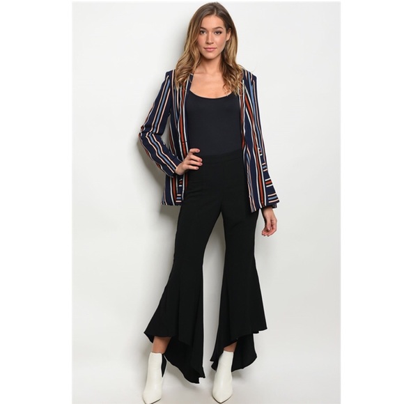 Black Asymmetrical Trouser Pants - Picture 3 of 6